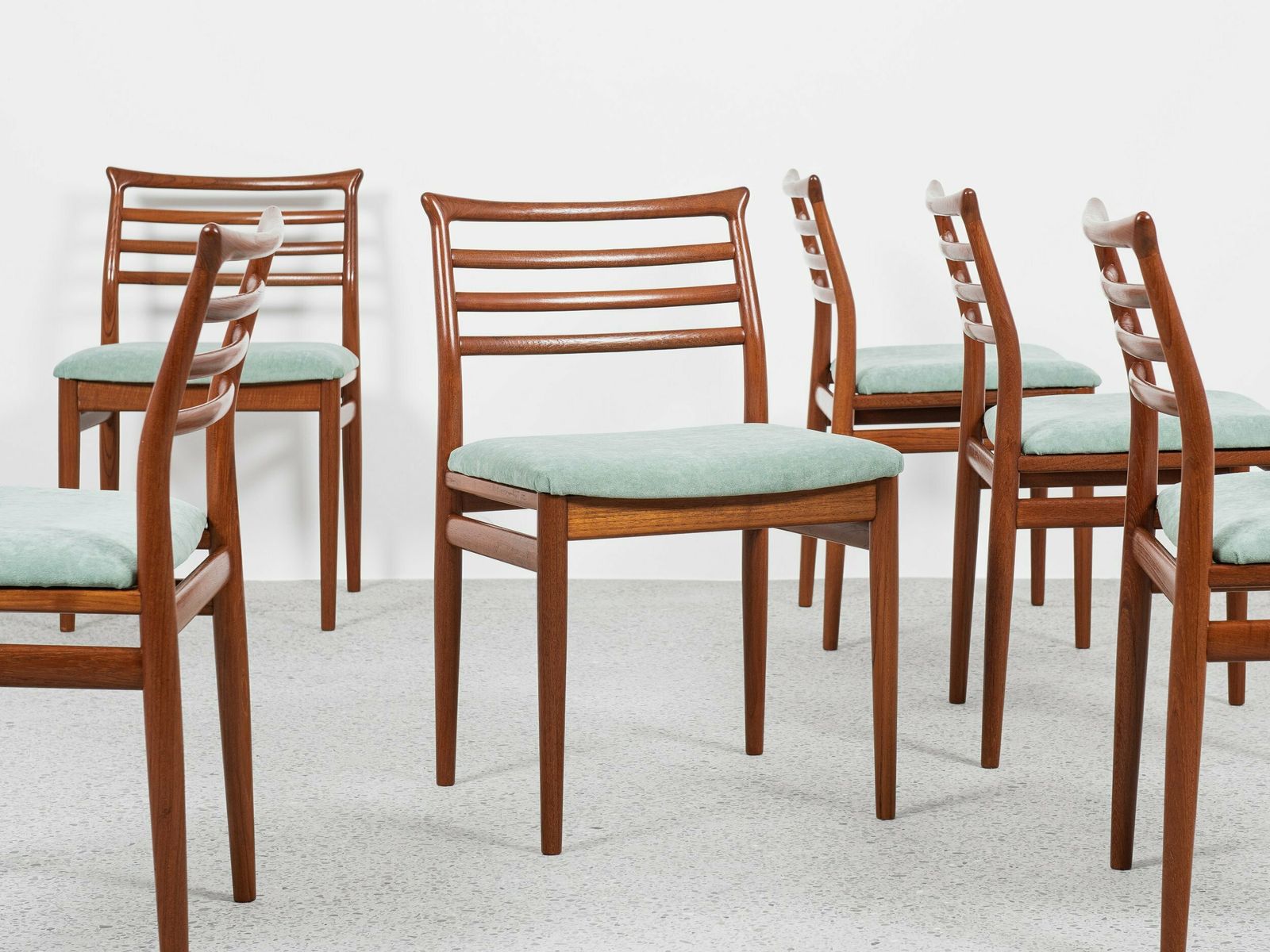 Midcentury Danish Set Of 6 Dining Chairs In Teak By Erling Torvits For Sorø Stolefabrik 1960s photo furniture
