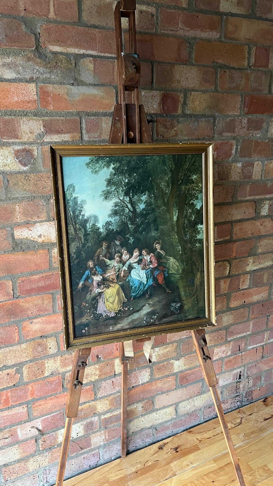 Early 1900’s Lithograph Picture Of French Artist Nicolas Lancret Painting