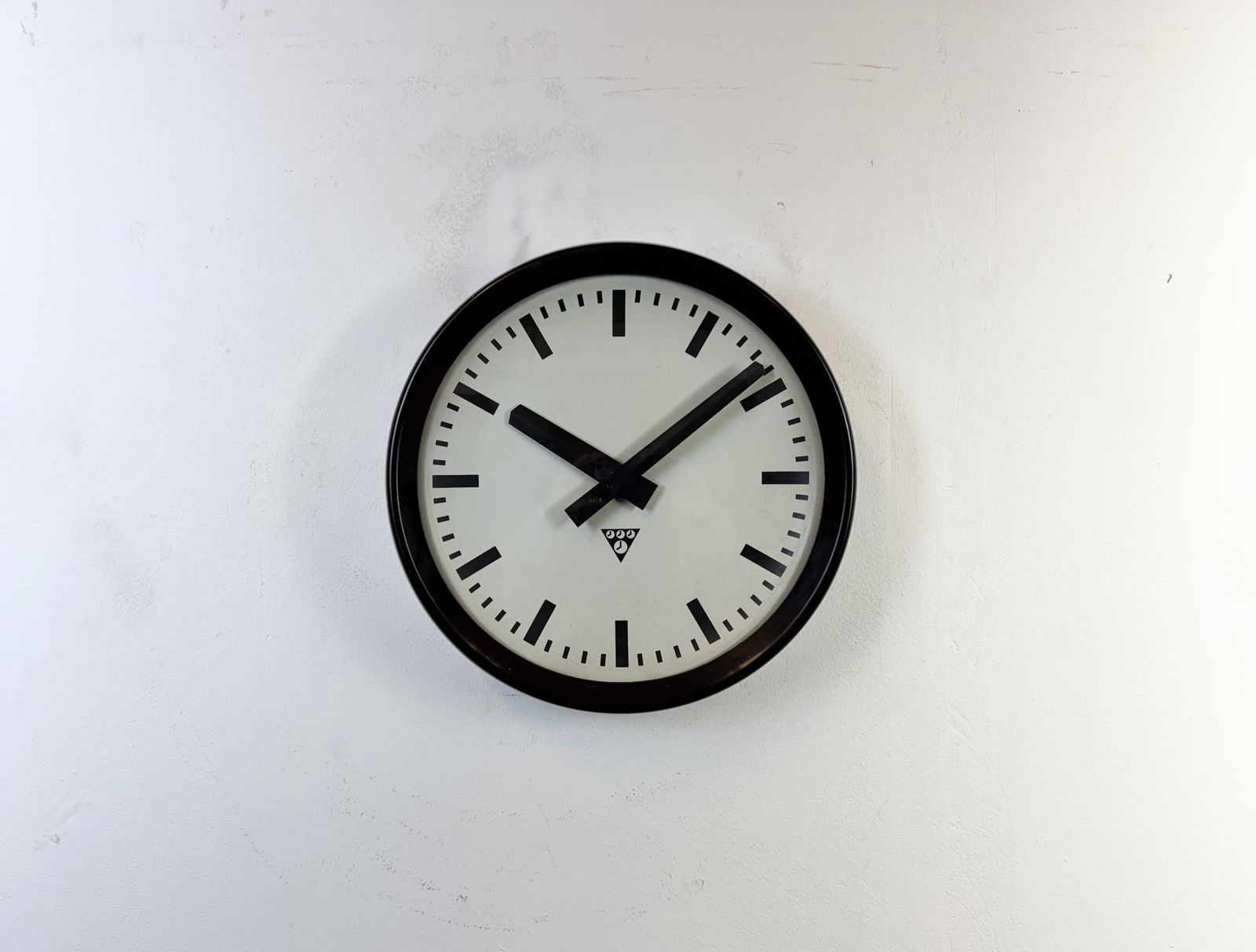 Industrial Brown Bakelite Factory Wall Clock From Pragotron, 1960s photo furniture