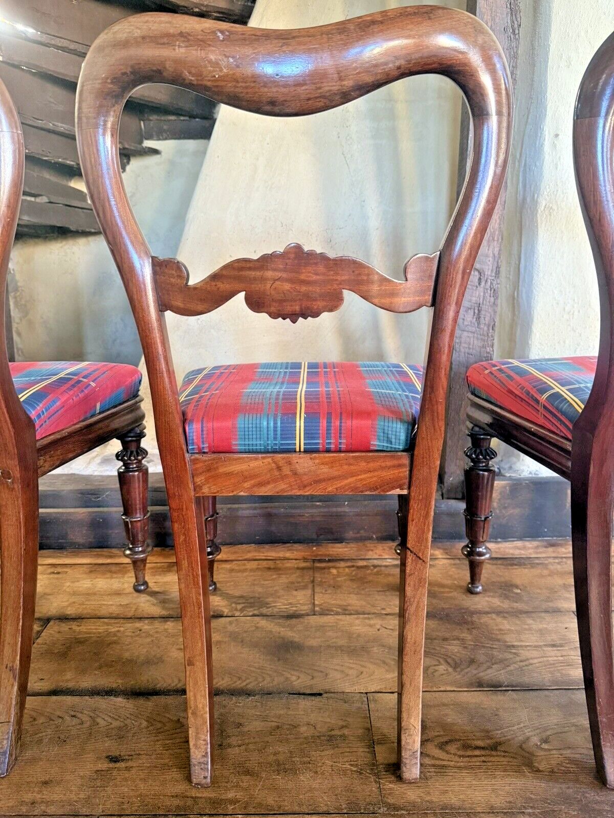 Furniture English Antique Matching Drop In Regency Balloon Back Dining Chairs Set Of 6! photo