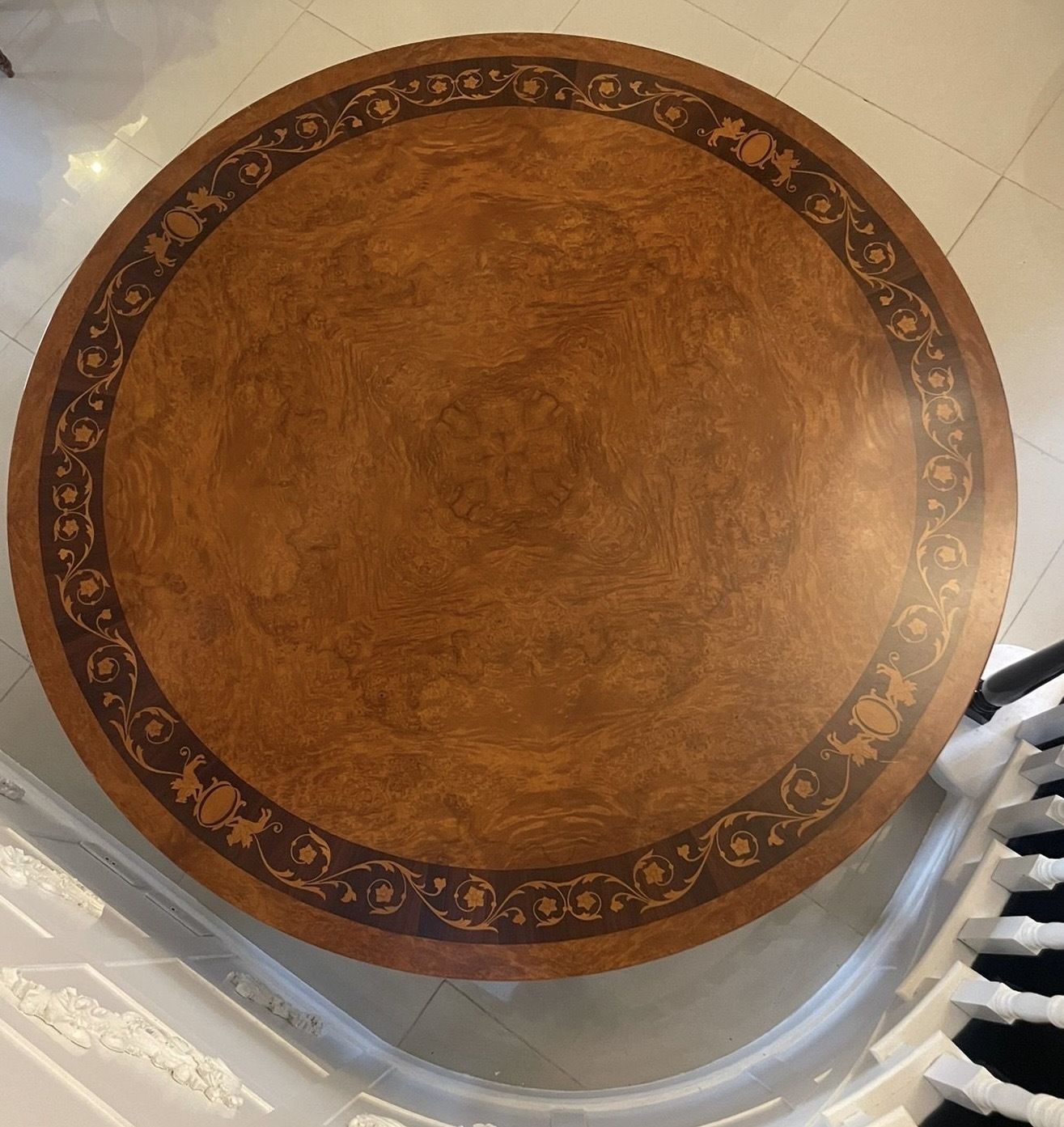 Magnificent Quality 8/10 Seater Antique Burr Walnut Marquetry Inlaid Carved Gilded Dining Table photo 20850.0