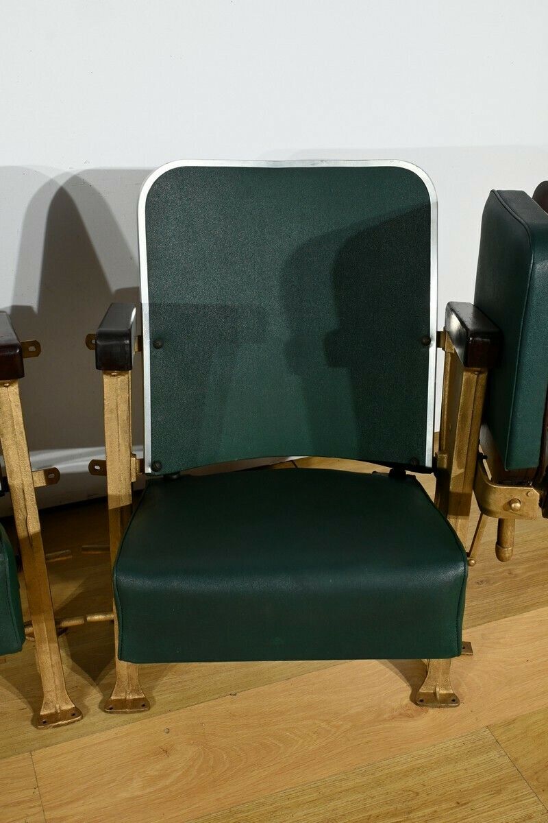 Cinema Seats In Faux Leather And Mahogany – 1950 photo 1620.0