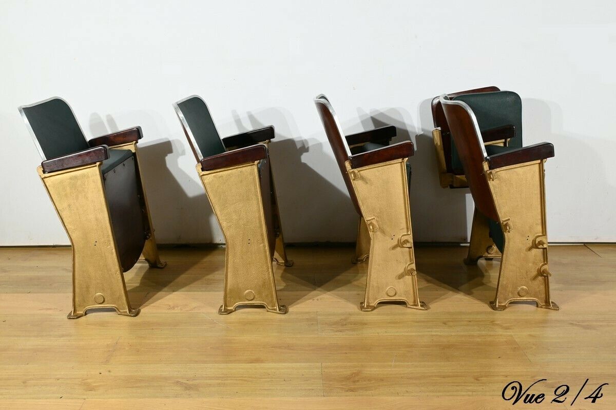 1620.0 Cinema Seats In Faux Leather And Mahogany – 1950 photo