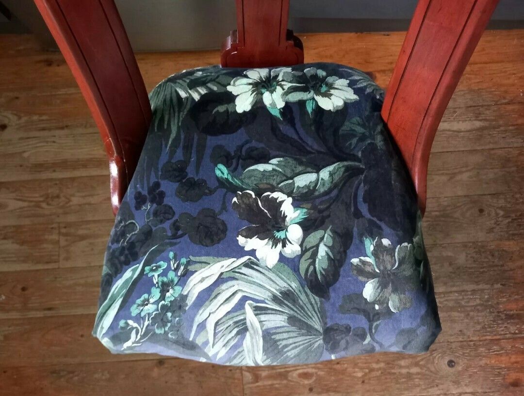 Victorian Mahoganay Solid Wood Chair With Blue House Of Hackney Velvet Limerence Fabric photo vinterior