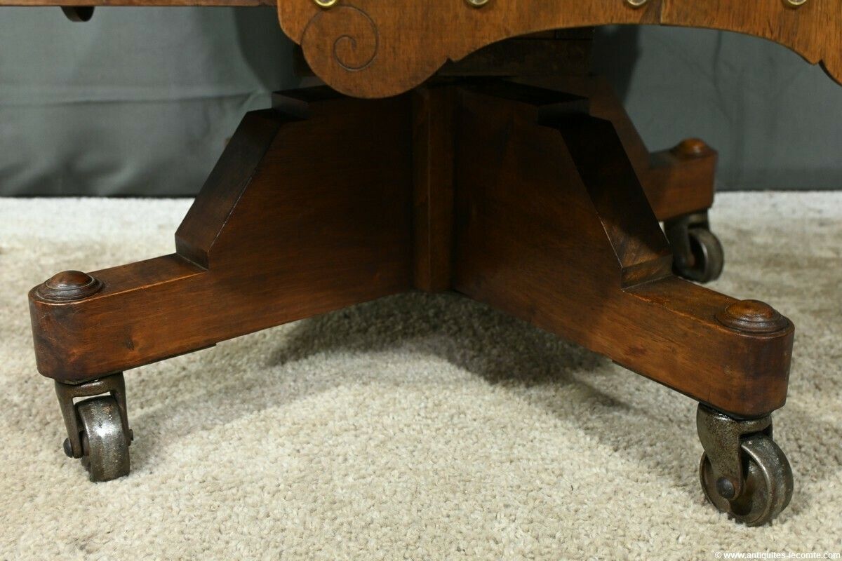 photo vintage Revolving Walnut Bookcase, Stamped G.Lancelin – 1900