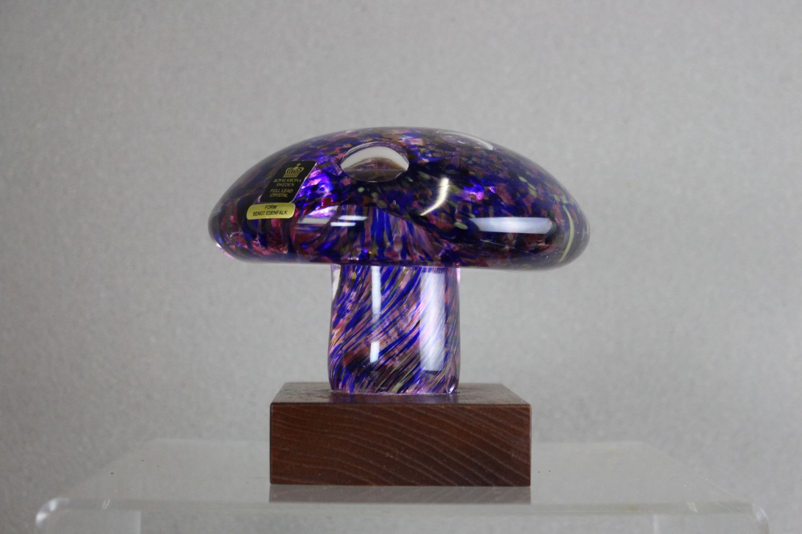 Pair Mid 1970’s Royal Krona Glass Paperweights By Bengt Edenfalk photo for sale