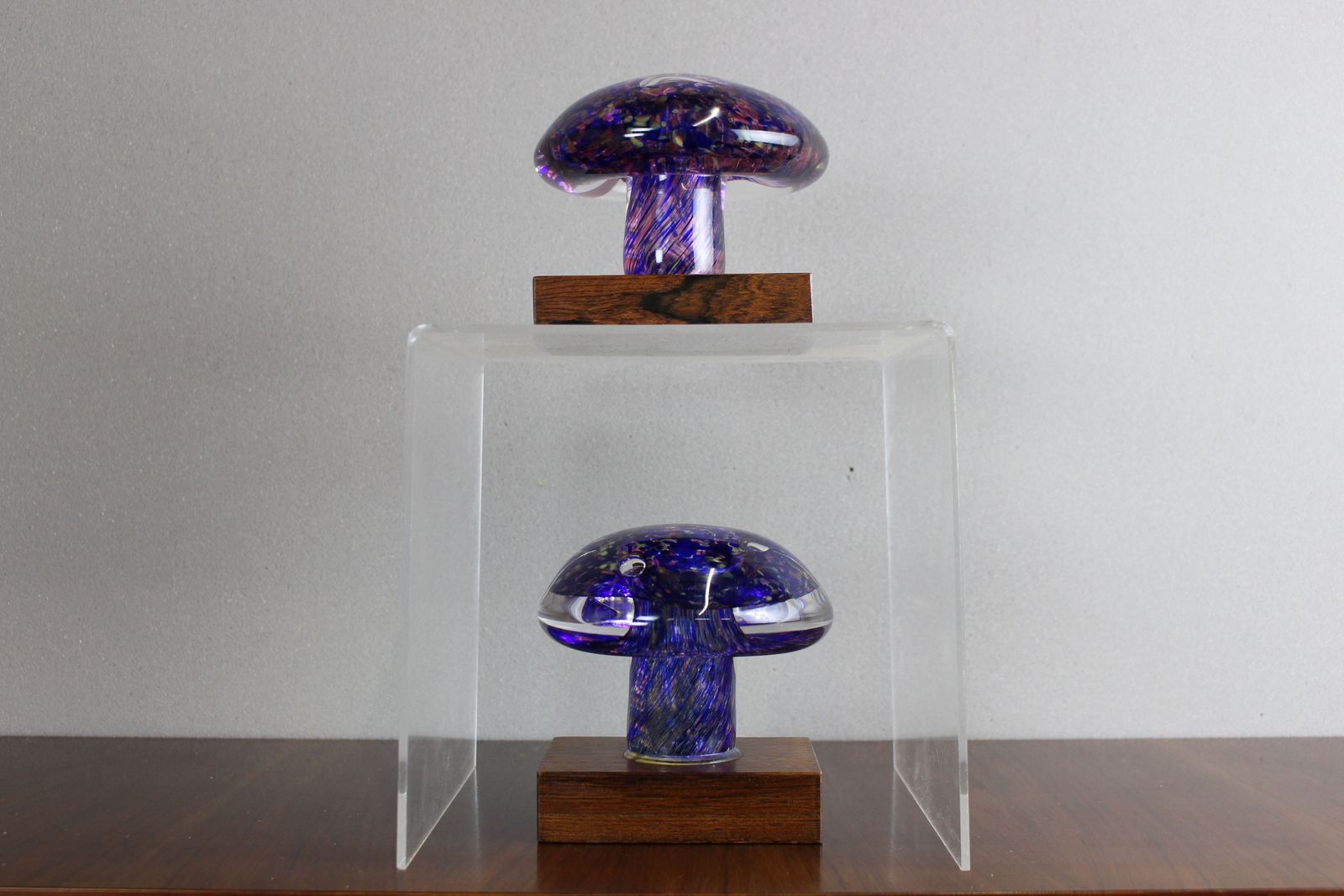 Pair Mid 1970’s Royal Krona Glass Paperweights By Bengt Edenfalk photo 175.0