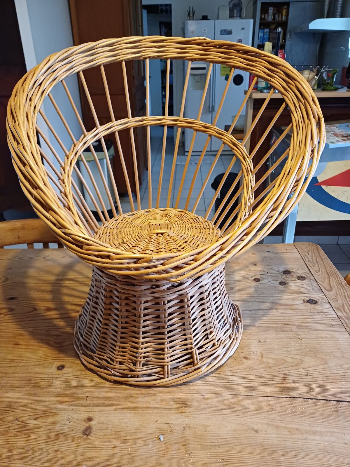 Children's Armchair Wicker, Rattan, Vintage