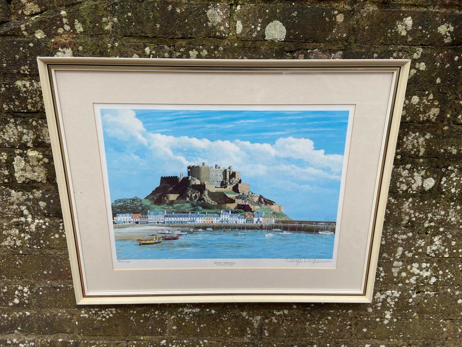Limited Edition Signed Print (89/1150) Of Mont Orgueil, Pride Of Jersey, Water Colour By Robert John Wolfenden 1997 (66.5cm X 52.5cm) photo vintage