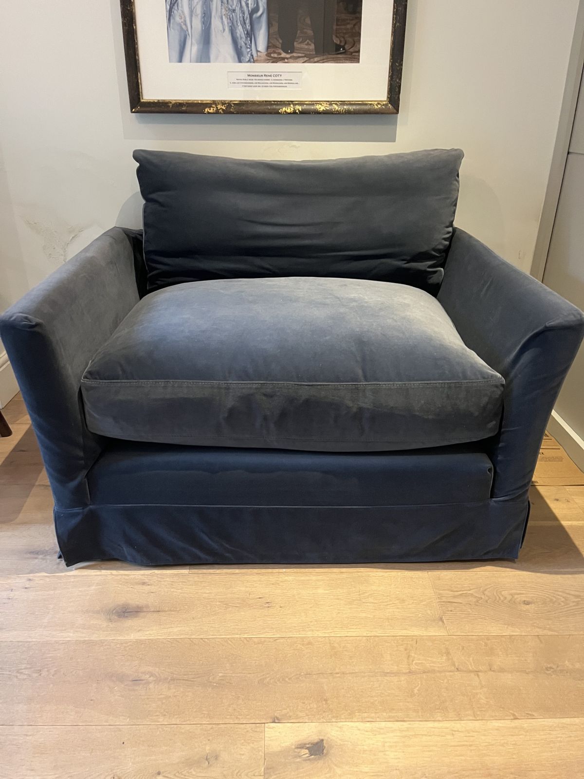 Blue Velvet Love Seat (Arm Chair) photo 500.0