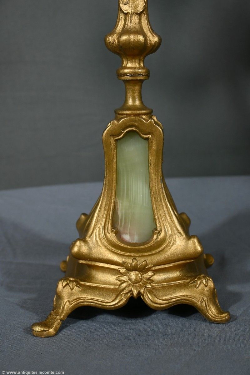 photo buy Pair Of Candelabra In Golden Regulate And Onyx – 1940