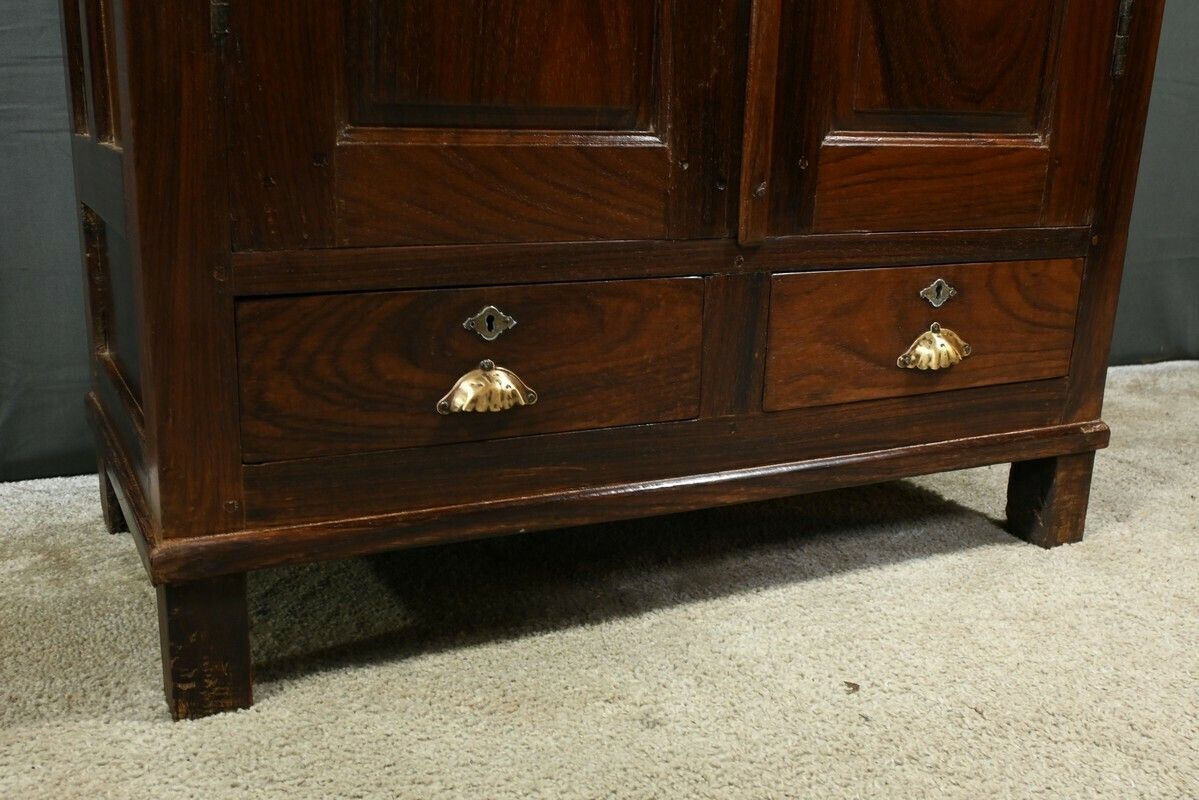 Pondicherry Spice Cabinet, In Teak And Rosewood – 1900 photo vintage