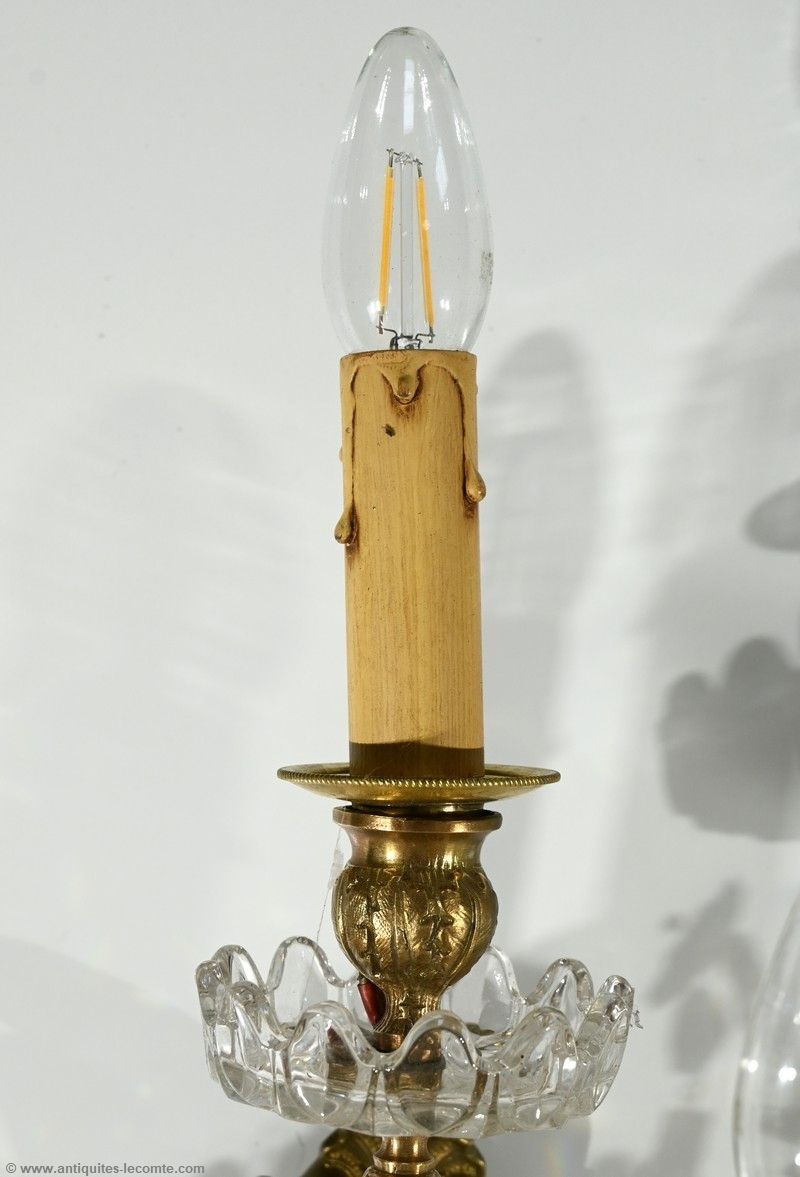 Bronze And Crystal Tassel Wall Lights, Louis XV Style – Late 19th Century photo 1420.0