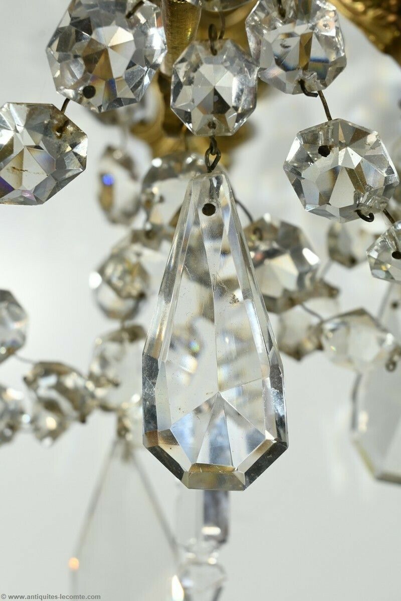 photo furniture Bronze And Crystal Tassel Wall Lights, Louis XV Style – Late 19th Century