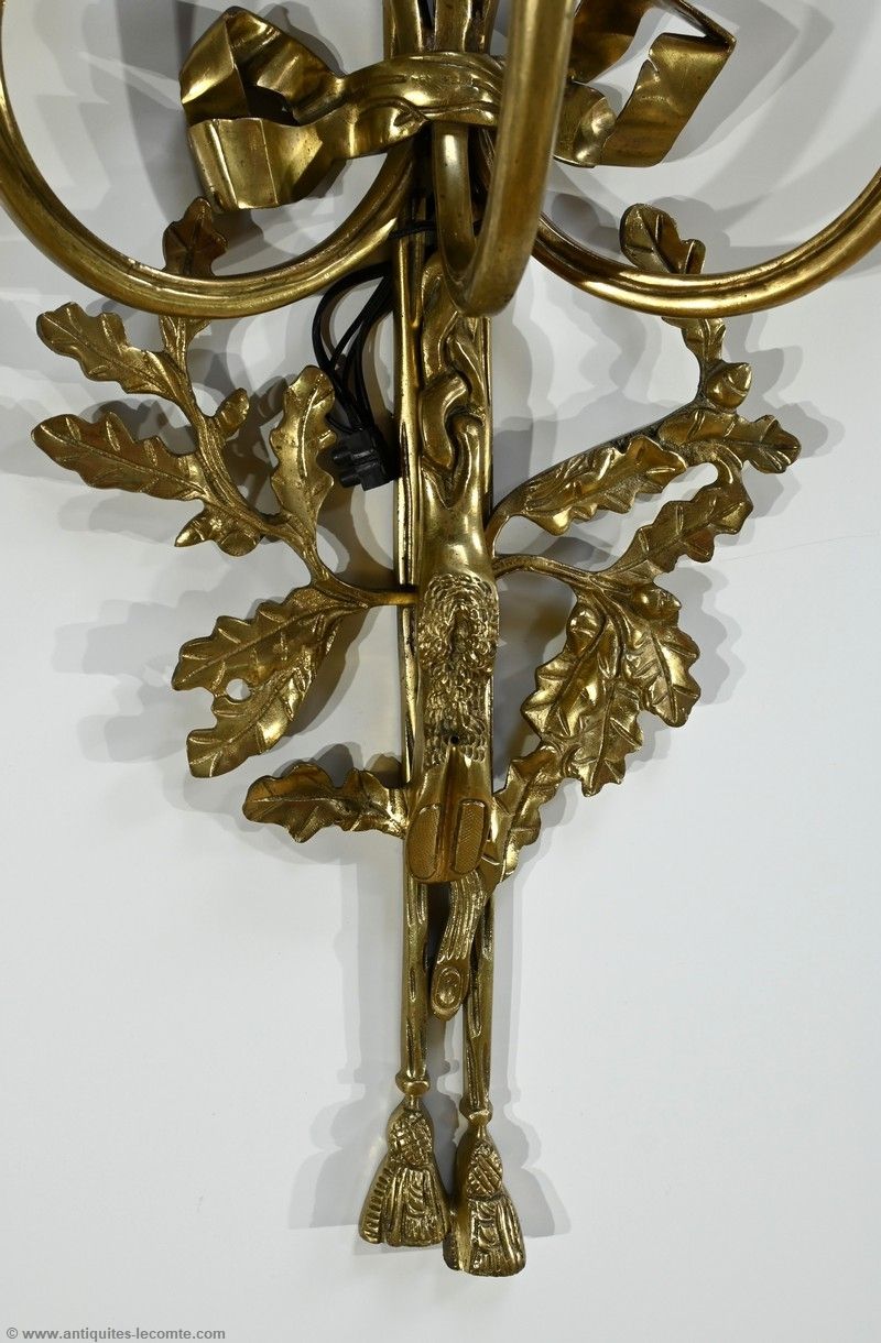 Bronze Wall Lights, After C.Galle, Napoleon III Period – Mid 19th Century photo vintage