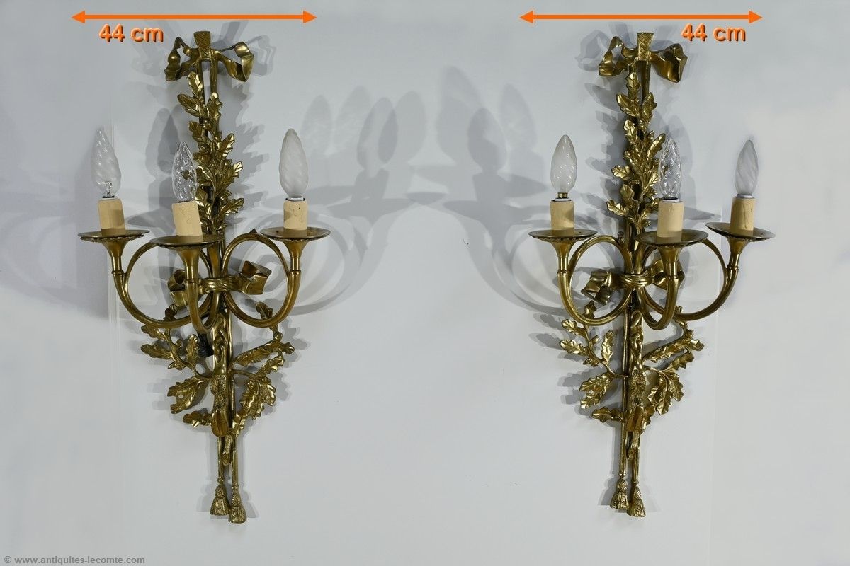 photo vinterior Bronze Wall Lights, After C.Galle, Napoleon III Period – Mid 19th Century