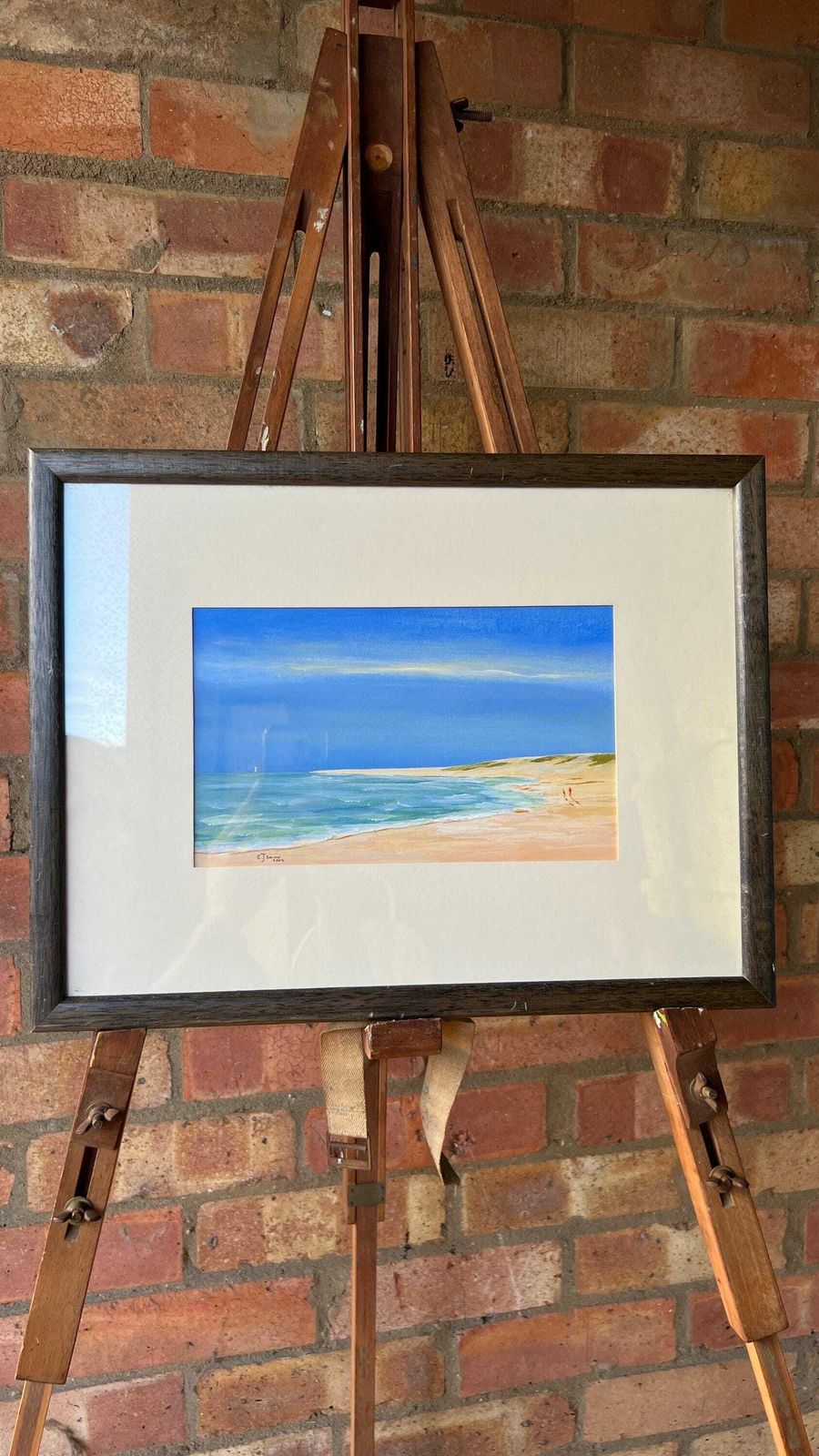 Original Signed And Framed Acrylic Seascape Painting By C. J. Smith photo furniture