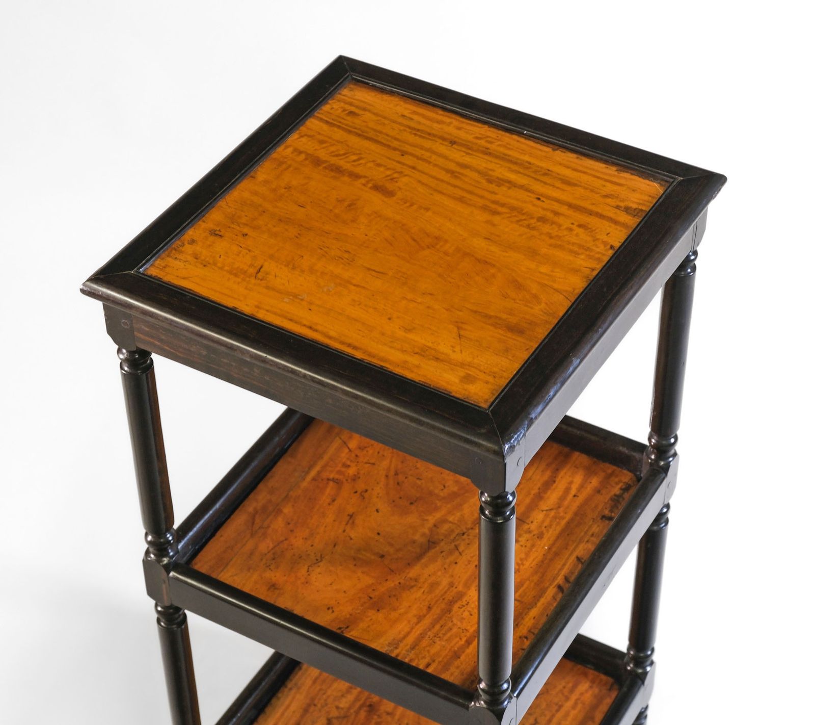 19th Century Ceylonese Ebony & Satinwood Etagère Table Stand photo furniture