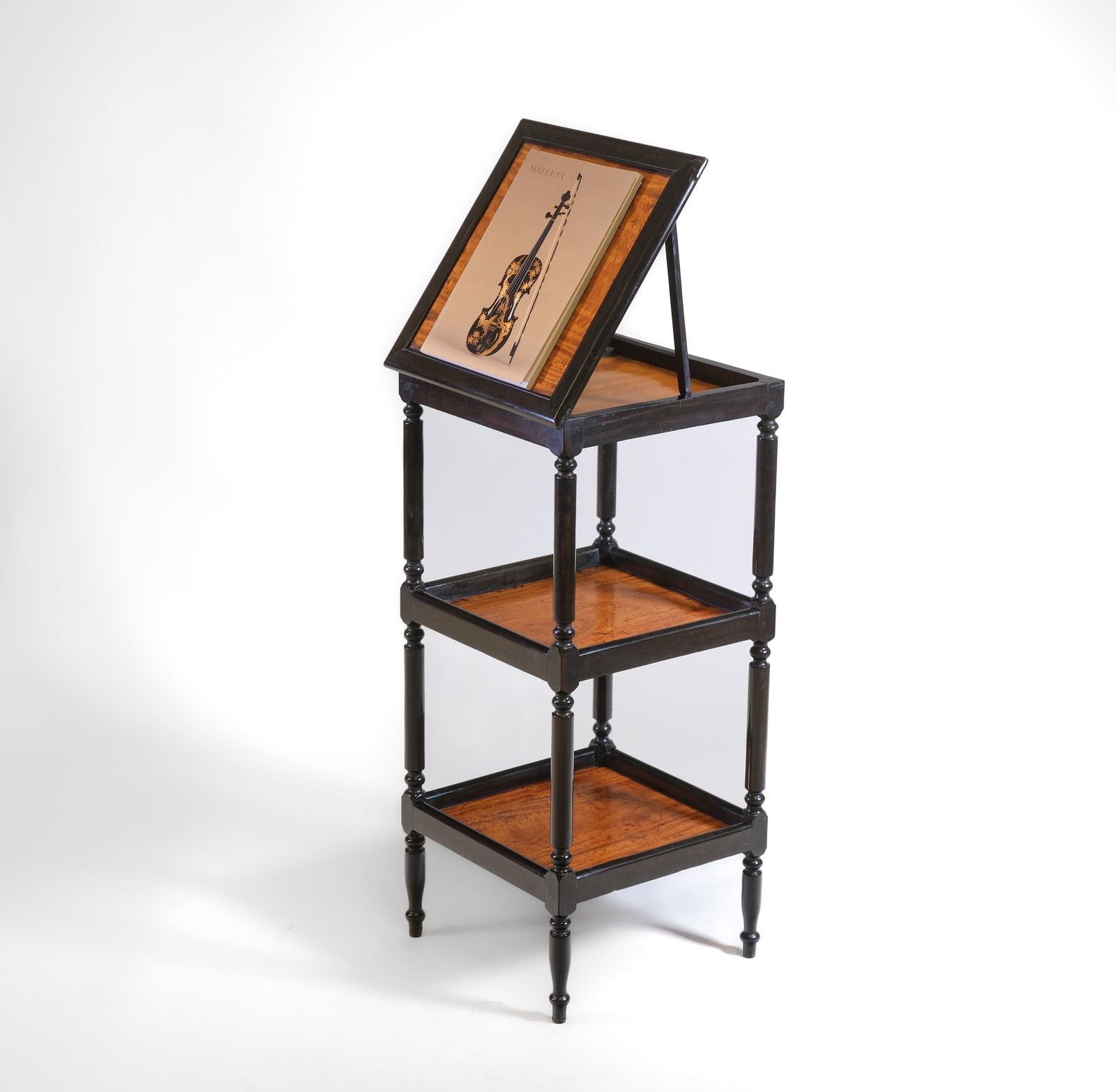 19th Century Ceylonese Ebony & Satinwood Etagère Table Stand photo for sale