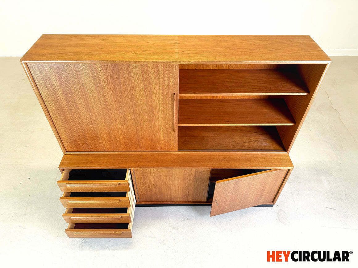 Mid Century Wk Furniture Teak Sideboard Cabinet Shelf Vintage photo vinterior