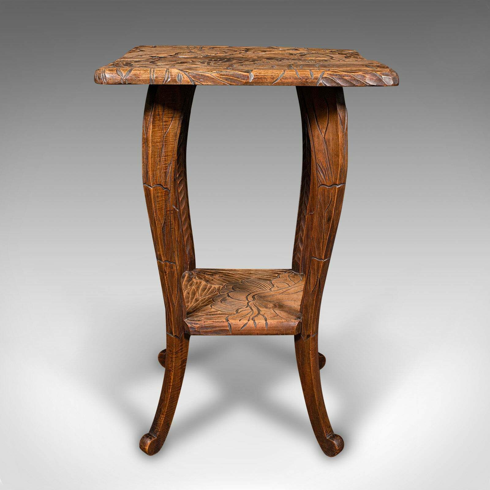 Antique Side Table, Japanese, Lamp, Jardiniere Stand, Arts & Crafts, Edwardian photo Furniture