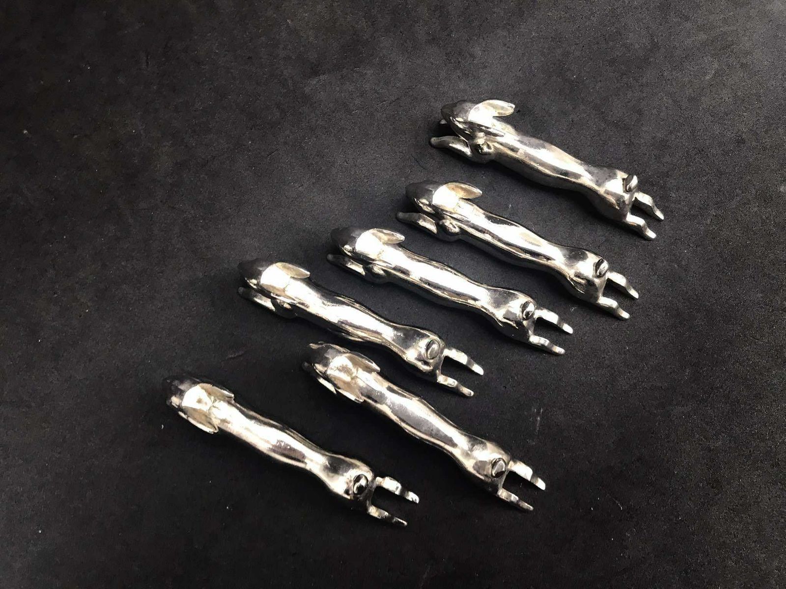 Knife Reste Knife Holders Rabbit Silver Plated Metal Set Of 6 Dinner Table Easter Decor Hunt Lovers Elegant Table Gift Animal Shaped photo furniture