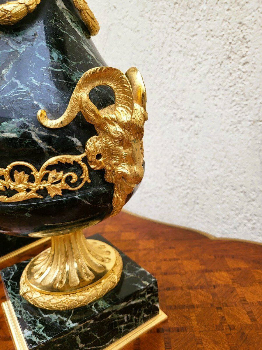 Pair Of Marble And Bronze Cassolettes, 19th Century photo Home Decor