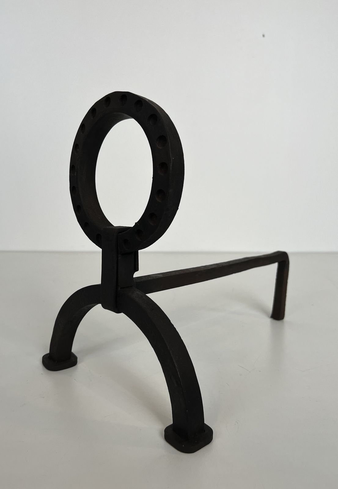Pair Of Modernist Wrought Iron Andirons In The Style Of Jacques Adnet photo buy