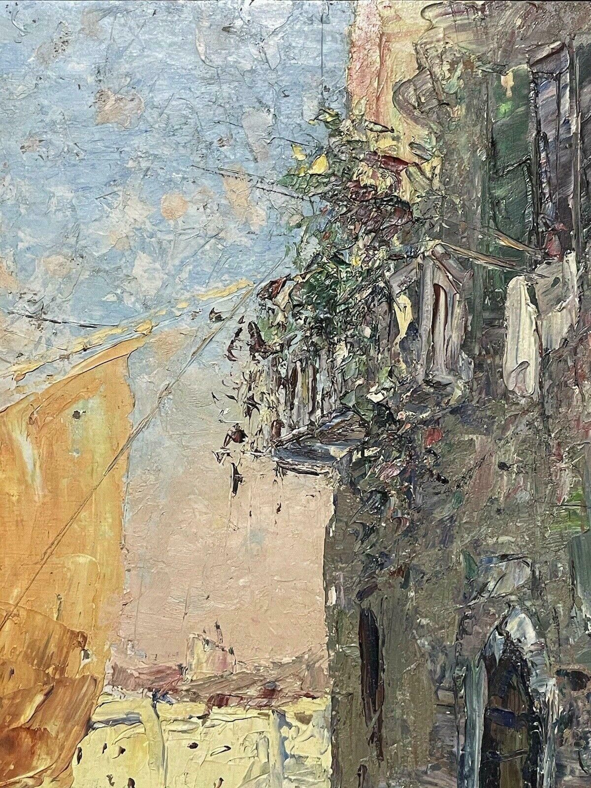 Unknownmid 20th Century French Post Impressionist Oil   St. Tropez Harbour Old Townmid Century photo buy