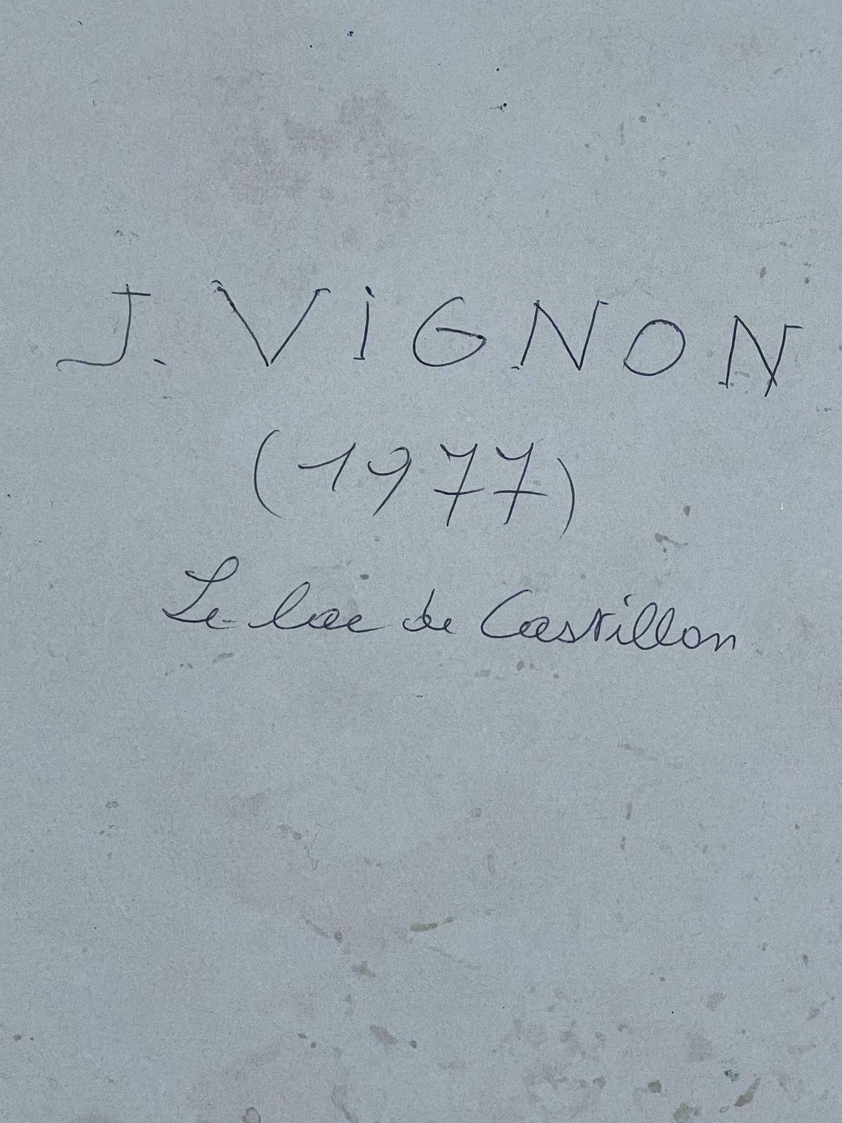 Art Josine Vignonlarge 1970's French Impressionist Pastel The Lake Of Castillon Provence1977 photo