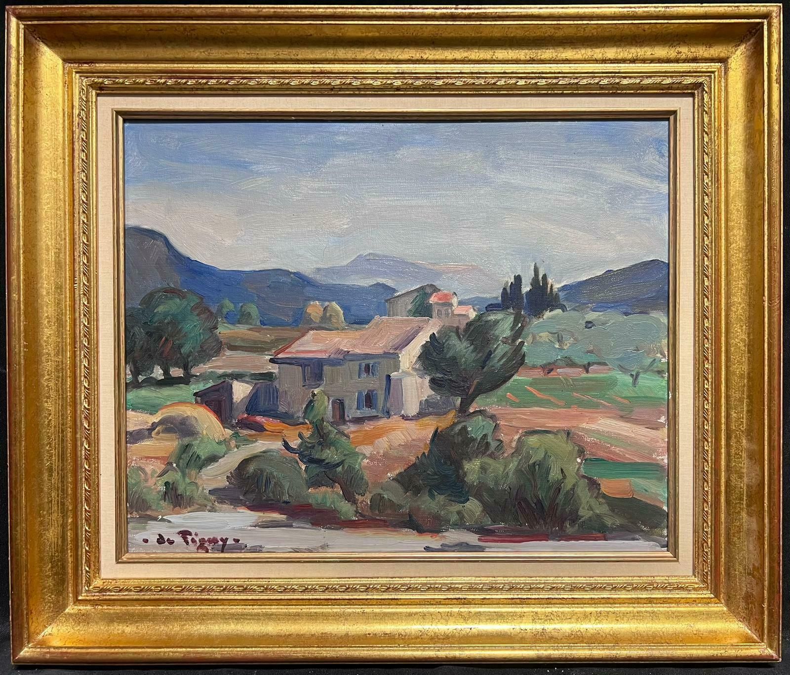French Schoolmid 20th Century French Post Impressionist Signed Oil St. Remy De Provence House