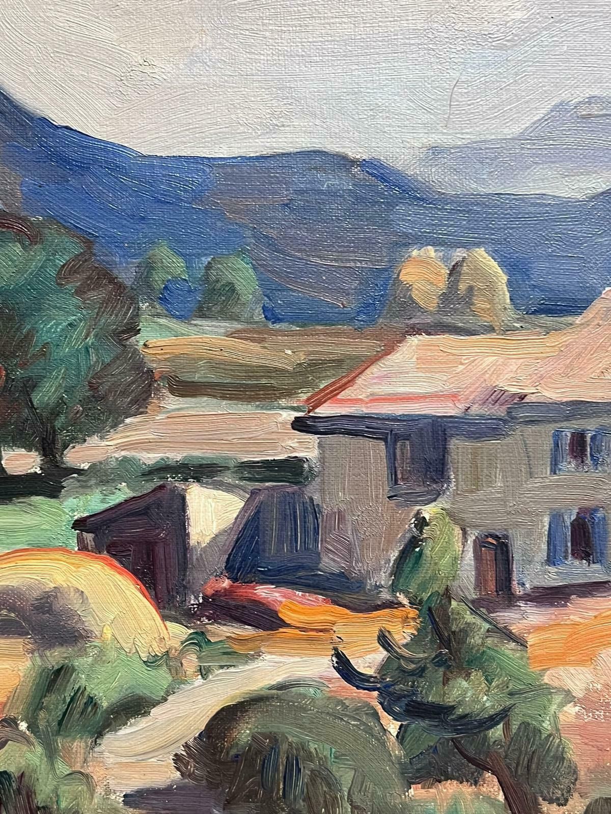 French Schoolmid 20th Century French Post Impressionist Signed Oil St. Remy De Provence House photo Art
