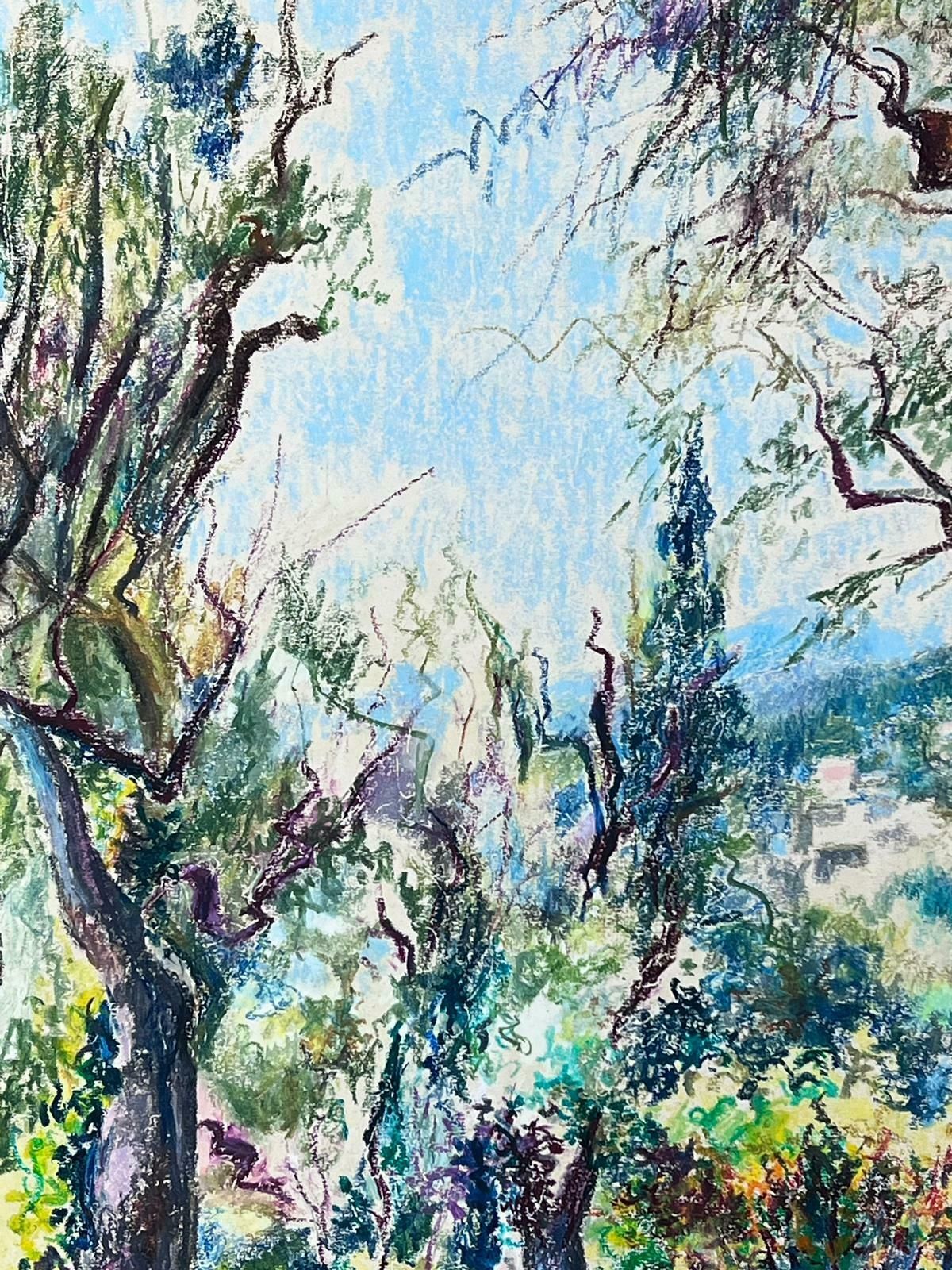 Josine Vignon1950s French Post Impressionist Bright Pastel Summer Garden Landscape Provence1950s photo for sale