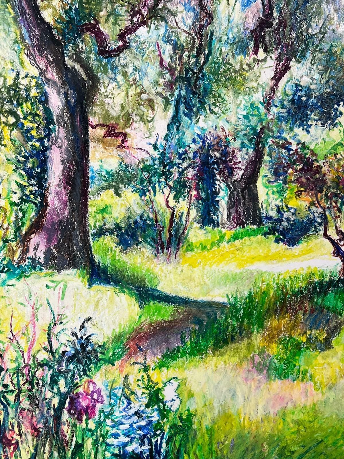 Josine Vignon1950s French Post Impressionist Bright Pastel Summer Woodland Painting Provence1950s photo buy
