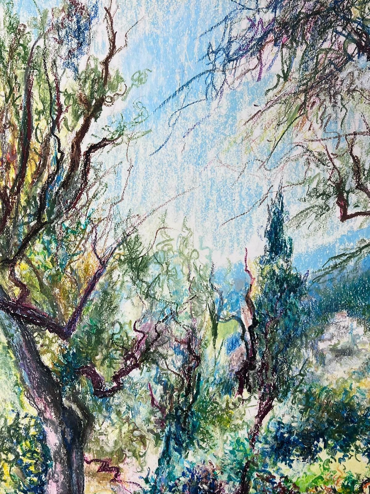 Josine Vignon1950s French Post Impressionist Bright Pastel Summer Woodland Painting Provence1950s photo vintage