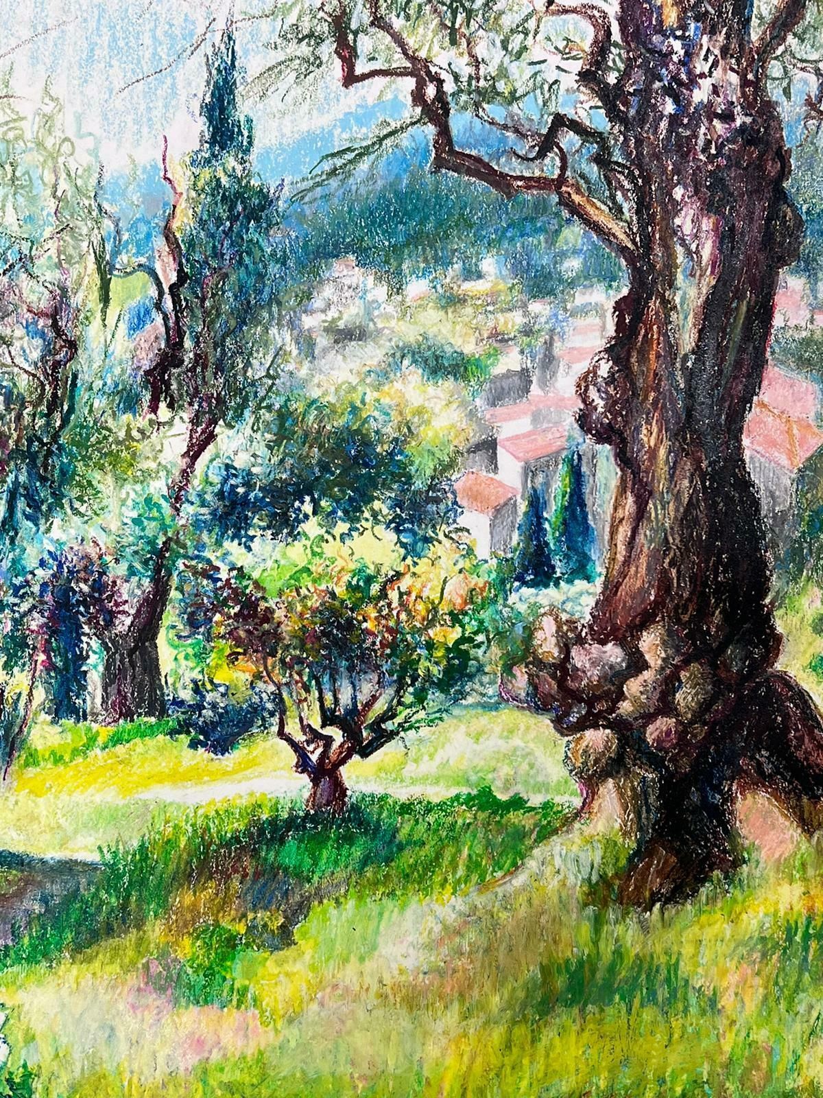 photo furniture Josine Vignon1950s French Post Impressionist Bright Pastel Summer Woodland Painting Provence1950s