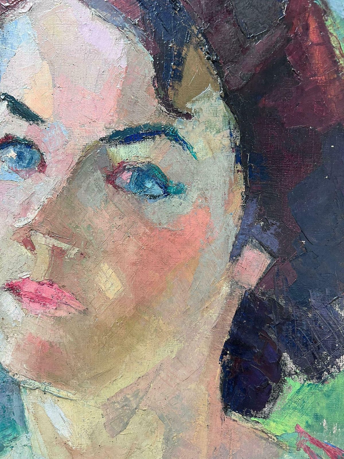 Jean Dulacfine Mid 20th Century French Post Impressionist Oil Painting Portrait Of Lady1950's photo 1128.0
