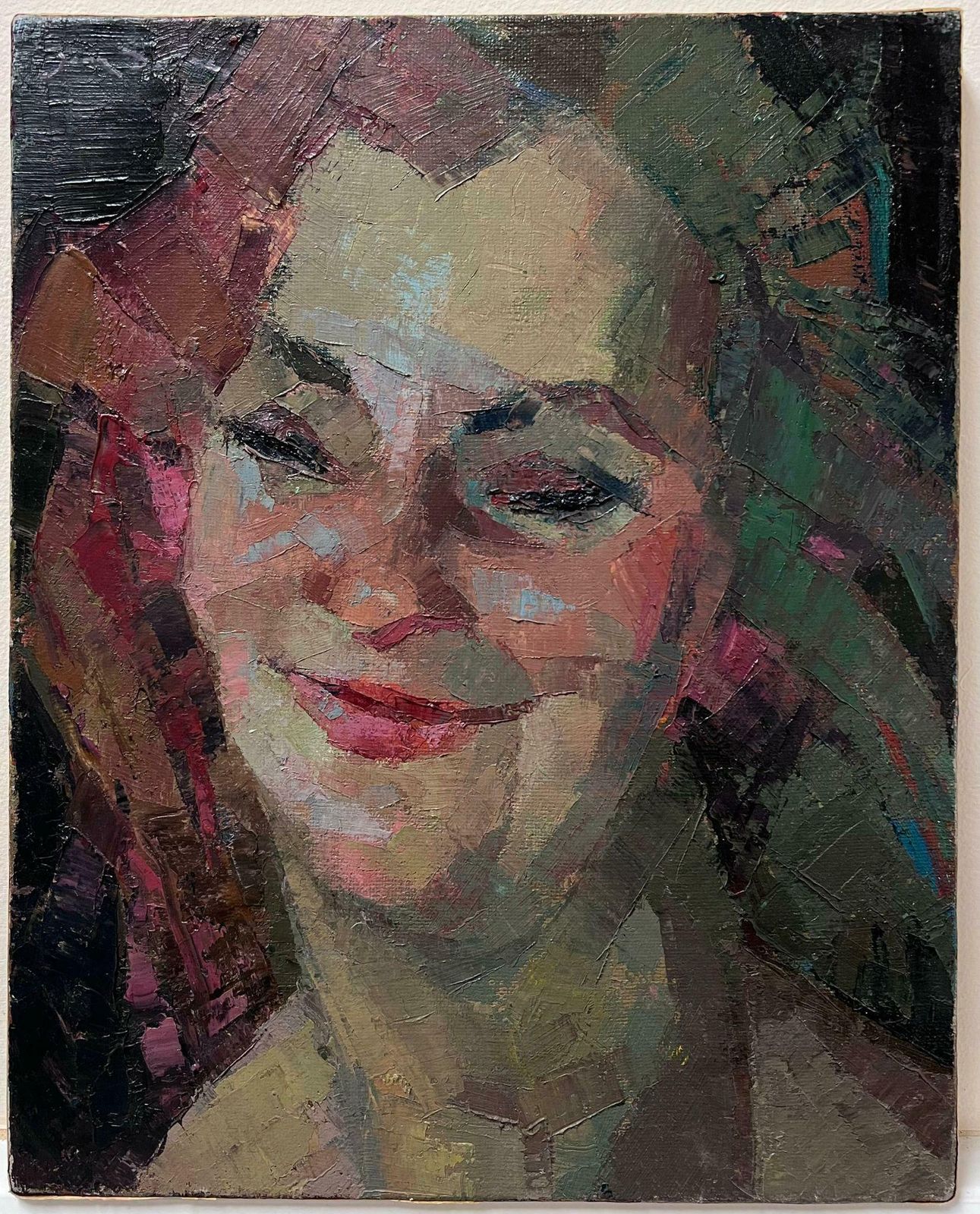 Jean Dulacfine Mid 20th Century French Post Impressionist Oil Painting Portrait Of Lady1950's photo for sale