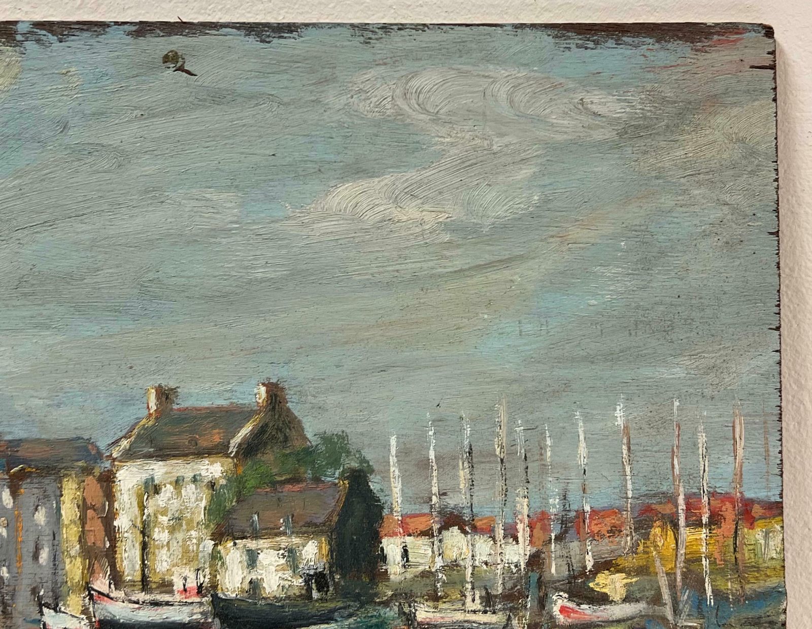 Fanch Lelquiet Charming Harbor Village At Dusk Impressionist Coastal Scene20th Century photo vinterior