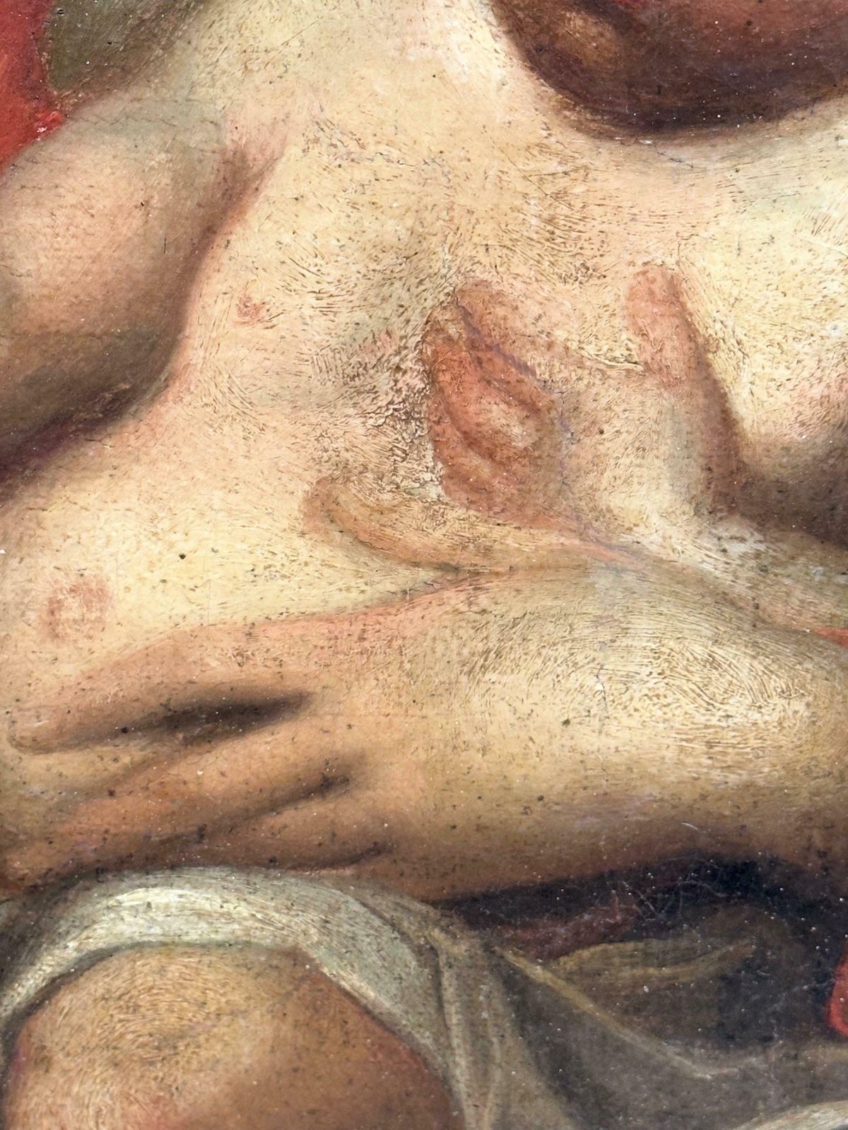 Italian 1700'sfine Italian Old Master Oil Painting C. 1700's The Madonna Christ Child St. John photo buy