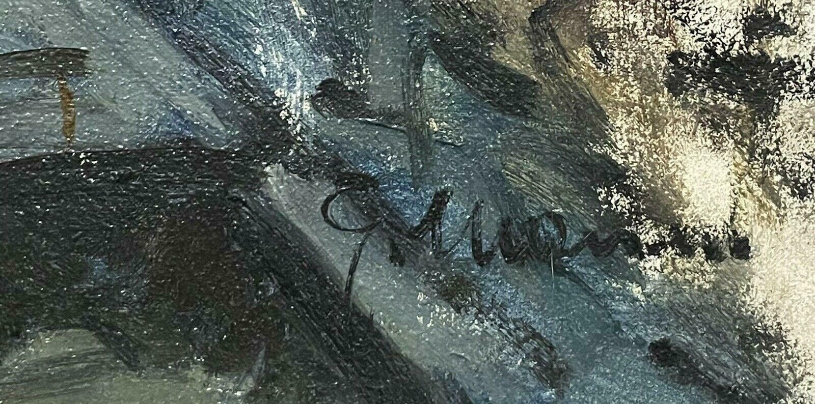 Italian Artistvery Large 1960's Italian Signed Oil   Impressionist Venice Tranquil Canal Scenec. 1950's photo buy