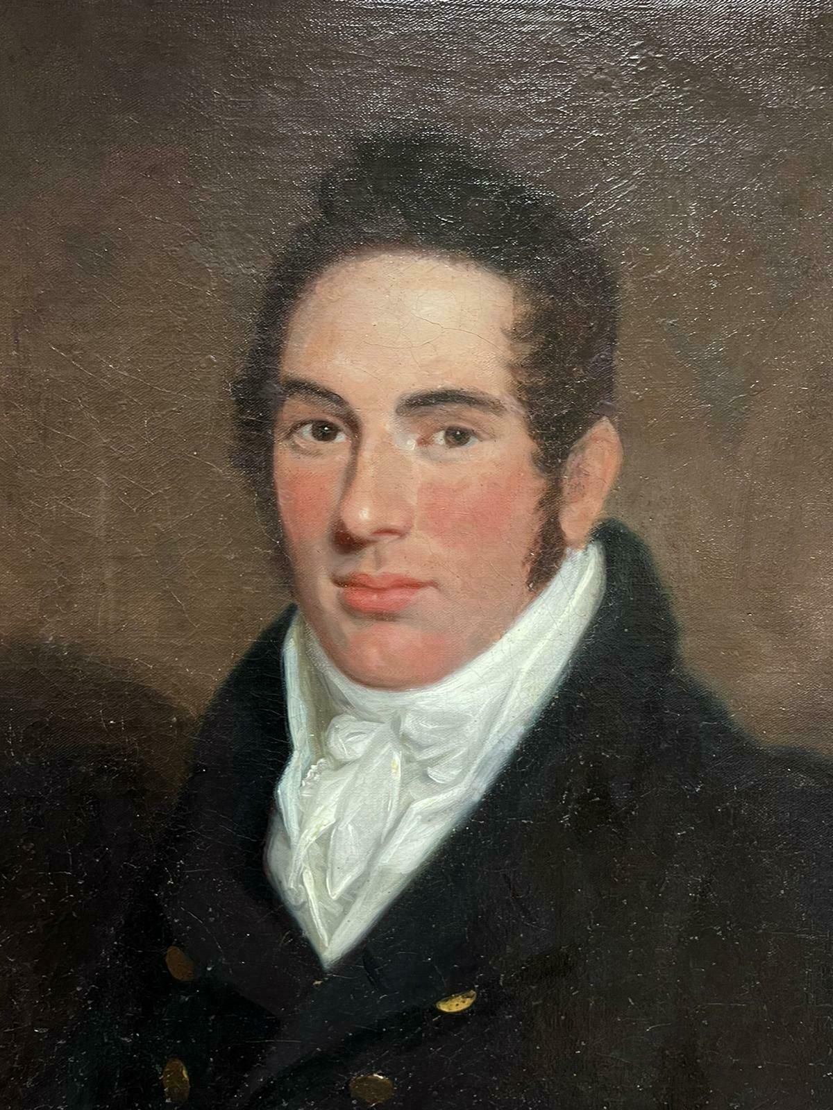 English Georgianfine Large 1800's English Oil Country Gentleman In Parkland Before Stately Home1820's photo Art