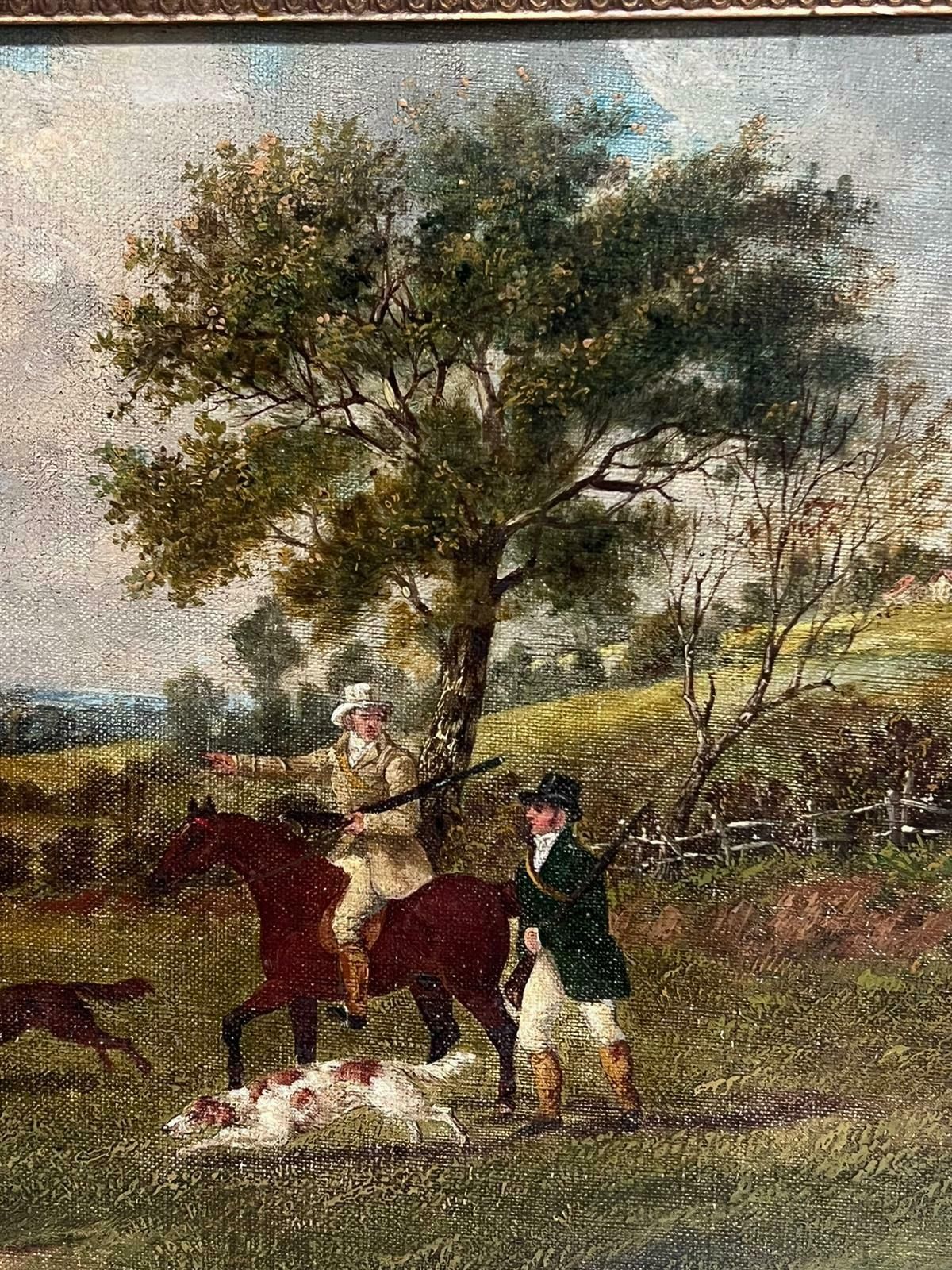 Early 19th Century British Oil Painting Country Gentleman Shooting In Landscape photo 1534.0