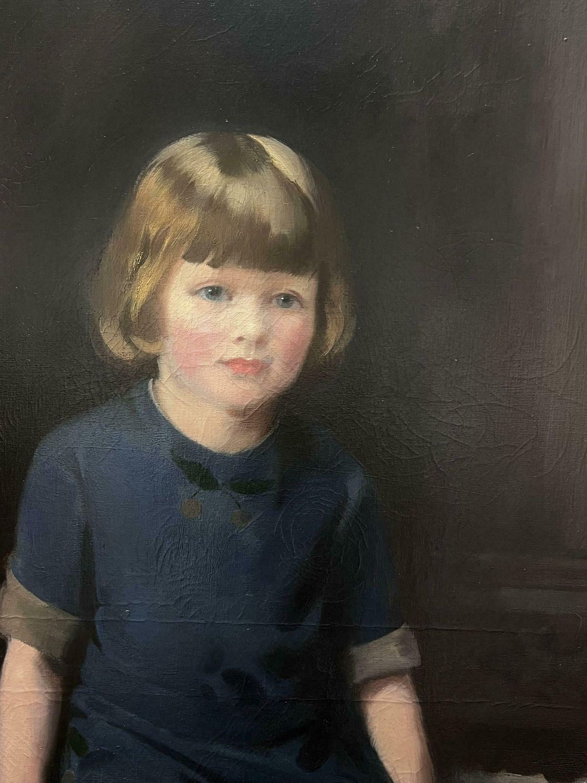 John Young Hunterhuge 1920's British Portrait Of Young Girl In Interior Signed & Dated Oil Paint1920 photo buy