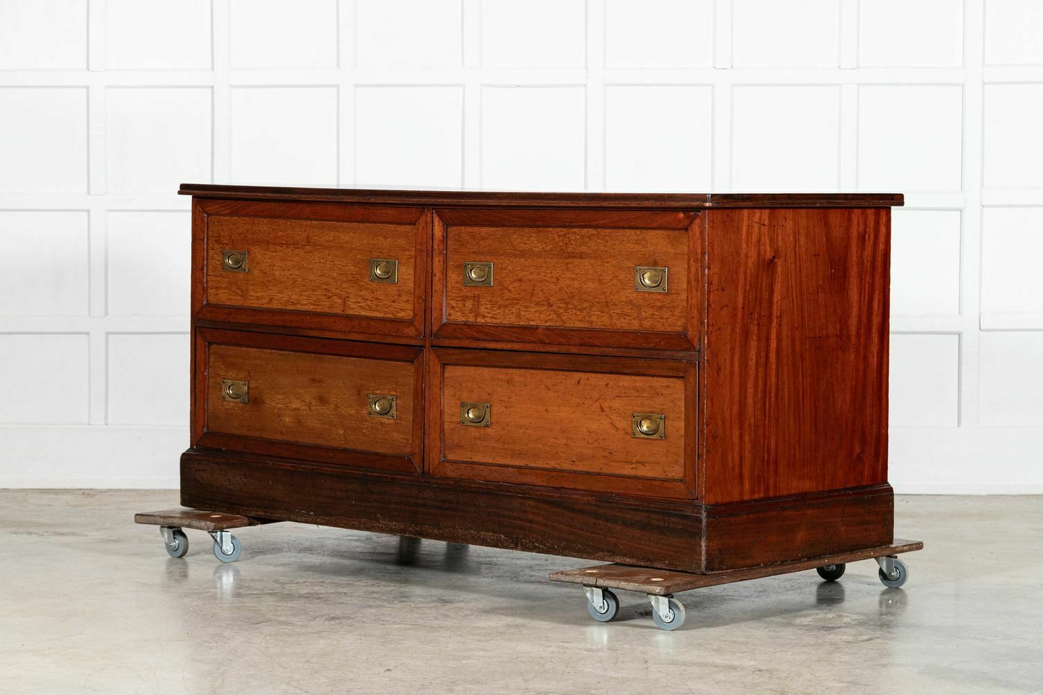 Large 19thc English Mahogany Haberdashery Counter Bank Drawers photo Furniture