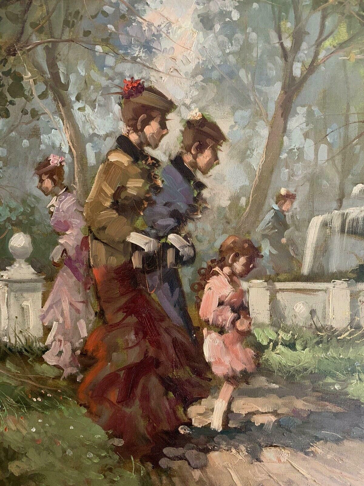 Tommaso Principetommaso Principe (B1942) Large Italian Signed Oil   Elegant Ladies In Parklandc.1980's photo for sale