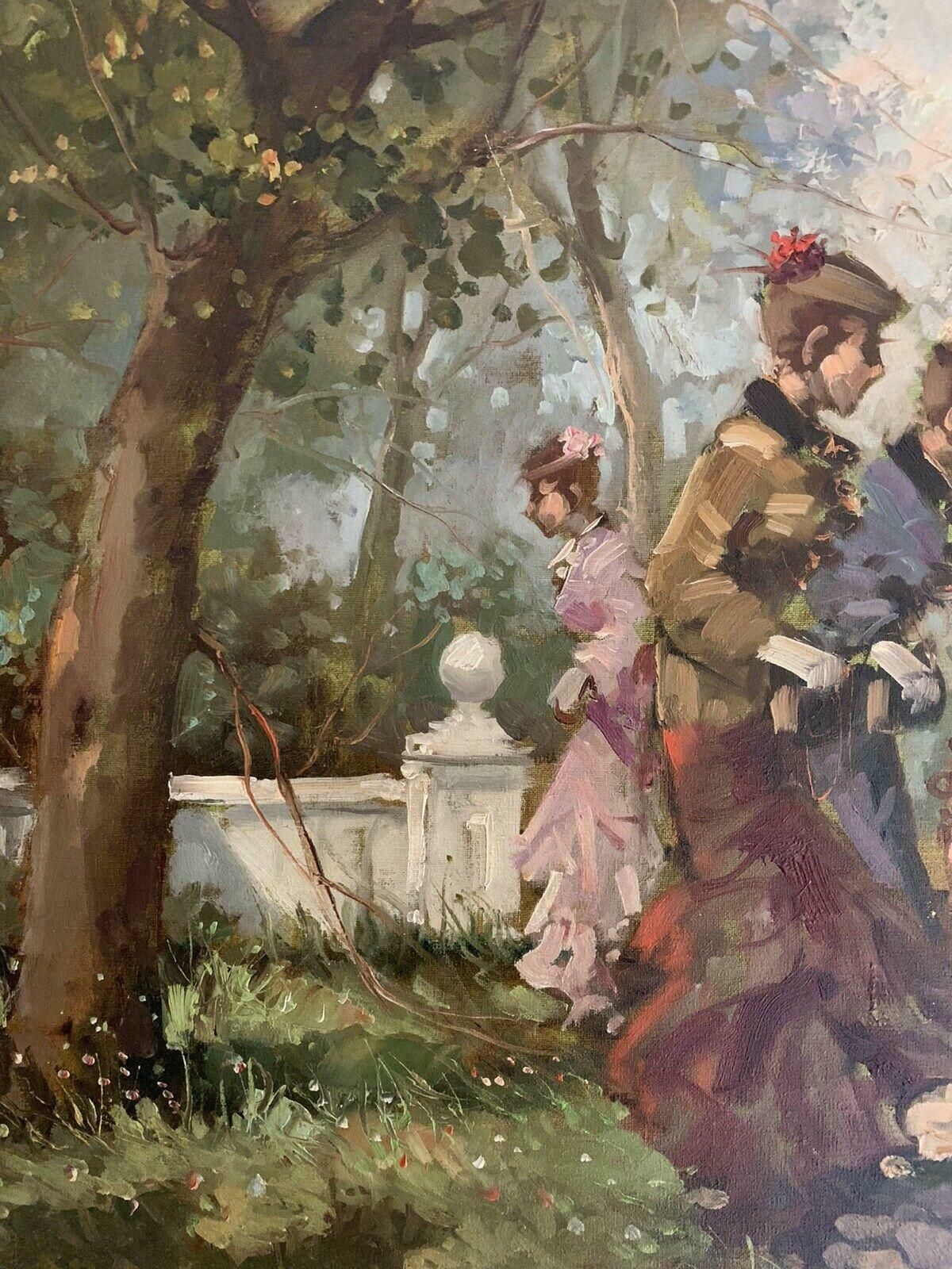 Tommaso Principetommaso Principe (B1942) Large Italian Signed Oil   Elegant Ladies In Parklandc.1980's photo 718.0