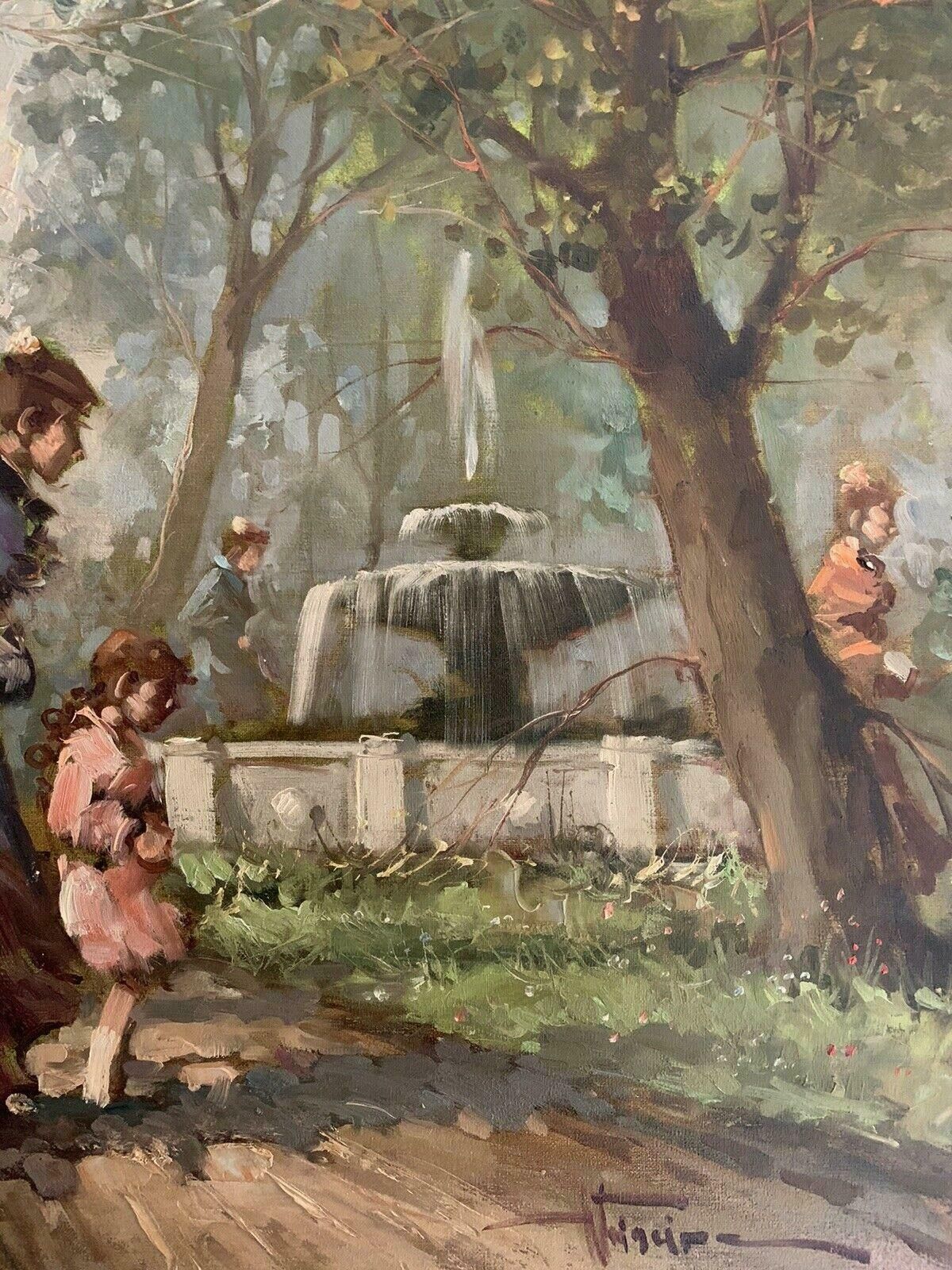 Tommaso Principetommaso Principe (B1942) Large Italian Signed Oil   Elegant Ladies In Parklandc.1980's photo vinterior