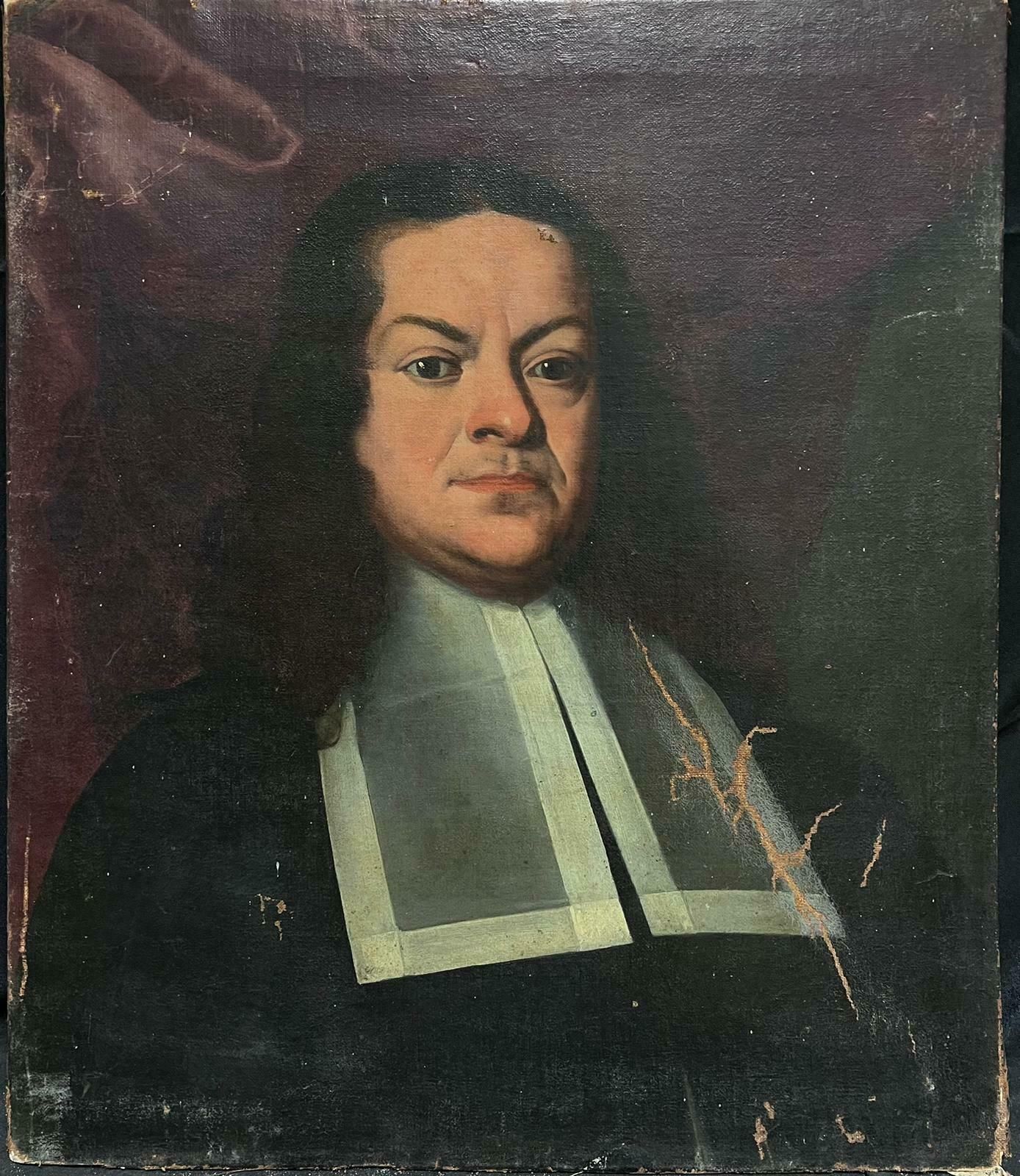 Large 1700's Italian Oil Painting On Canvas Portrait Of A Clerical Gentleman1950's photo furniture