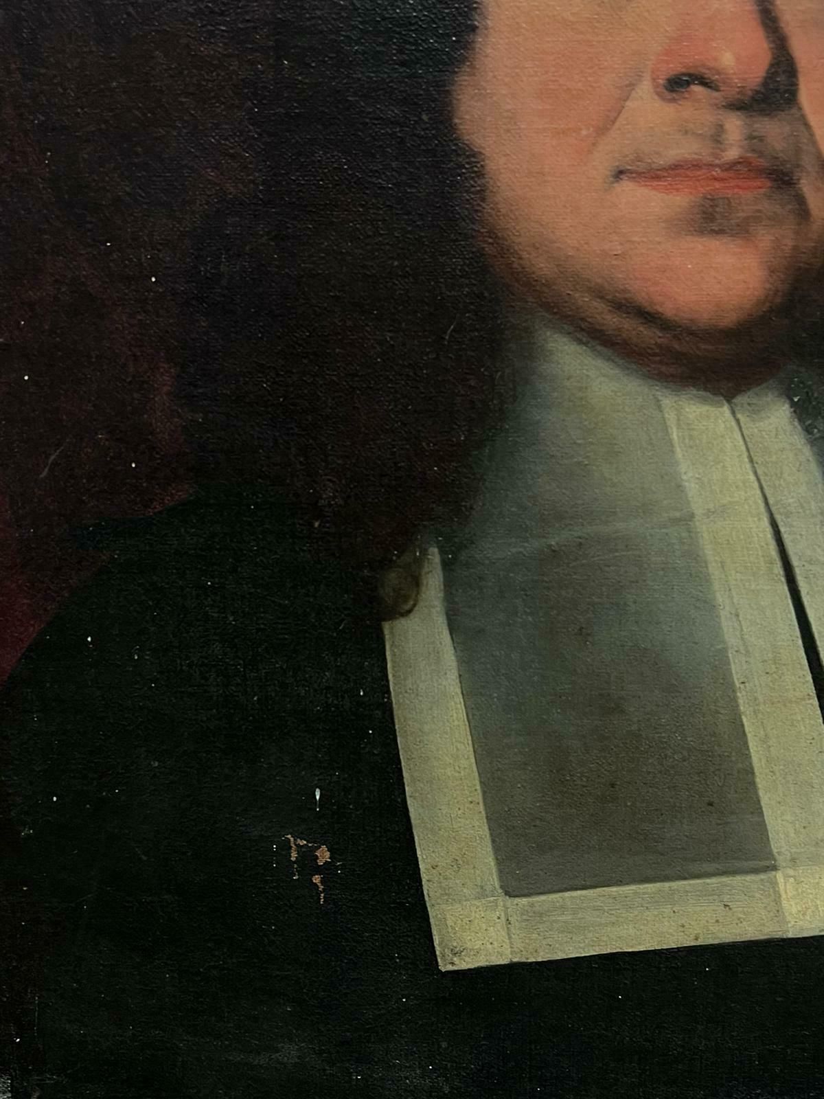 Large 1700's Italian Oil Painting On Canvas Portrait Of A Clerical Gentleman1950's photo for sale